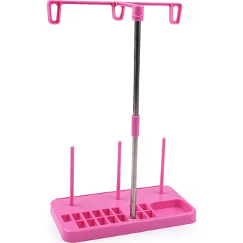 Příslušenství k šicímu stroji Stojan na 3 kóny nití se zásobníkem na cívky růžová 1 ks