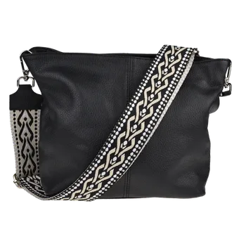 Kabelka NovaKabelka.cz Kožená italská crossbody kabelka Prisca Nera s přídavným popruhem III