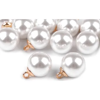 Knoflík Perla s očkem / knoflík Ø20 mm perlová 100 ks