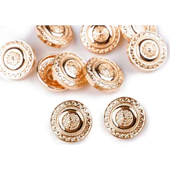 Knoflík Kovový knoflík velikost 28" růžové zlato 10 ks