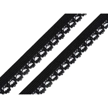 Textilní guma Ozdobná pruženka šíře 15 mm černá 20 m