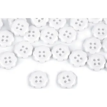 Knoflík Knoflík květ velikost 20" bílá 100 ks
