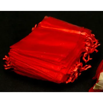 Dárková taška Organzový sáček, ČERVENÝ, L, 16x11 cm, 1 kus