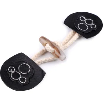 Knoflík Designové zapínání s olivou černá 10 pár