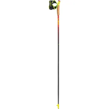 Trekingová hůl Hole trailové LEKI Vertical K, naturalcarbon-bright red-neonyellow - 110 cm