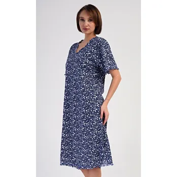 Dámská noční košile Vienetta Dámská noční košile s krátkým rukávem Miriam: tmavě modrá 4XL