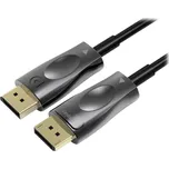 PremiumCord Optický DisplayPort 1.4 přípojný kabel M/M, zlacené konekt. 15m