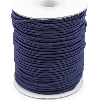 Textilní guma Kulatá pruženka Ø2 mm modrá temná 50 m