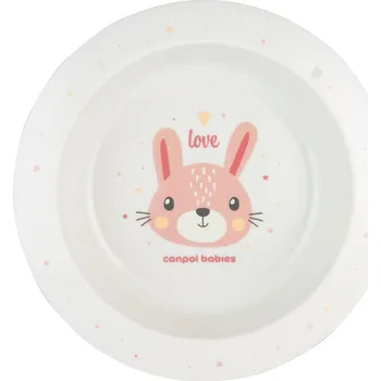 CANPOL BABIES Plastová miska CUTE ANIMALS 270ml Pink