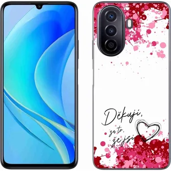 Pouzdro na mobilní telefon Gelový kryt mmCase na Huawei Nova Y70 - zamilovaný text 2 bílé pozadí