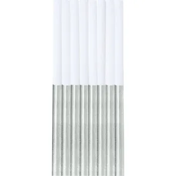 Svíčka ALBI SVÍČKY 16 ks stříbrná/bílá 14,5 cm