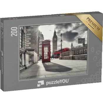 Puzzle puzzle 200 dílků „Červená telefonní budka a Big Ben, Londýn, Anglie“