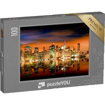 Puzzle puzzle 100 dílků „Panorama s Brooklynem a Manhattanem, New York, USA“