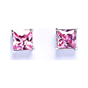 Náušnice Zlaté naušnice pink zirkon , bílé i žluté zlato - VE 131