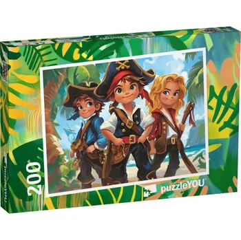 Puzzle puzzle 200 dílků „Odvážní piráti se vylodili na břeh“