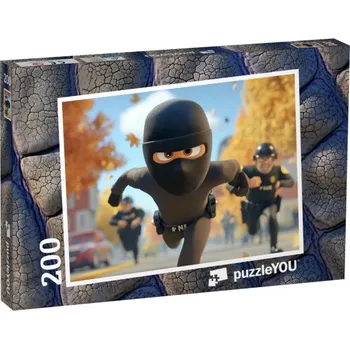 Puzzle puzzle 200 dílků „Policie chytá zloděje“