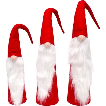 Vánoční dekorace SADA ČERVENÝCH DEKORATIVNÍCH MIKULÁŠŮ 60, 70, 80 CM