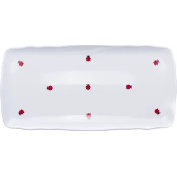 Český porcelán, a.s., Dubí Podnos čtyřhranný, 33 cm, český porcelán, berušky, Dubí