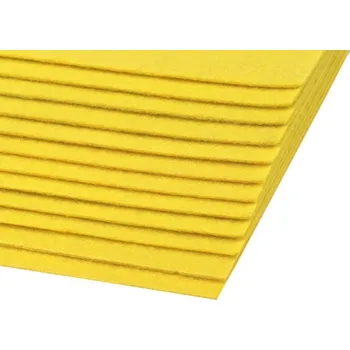 Jehla na filcování Látková dekorativní plsť / filc 20x30 cm žlutá narcisová 12 ks