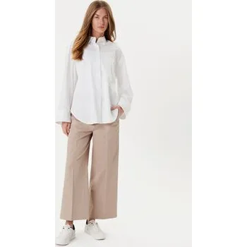 Dámské kalhoty Tommy Hilfiger Kalhoty z materiálu WW0WW45791 Béžová Wide Leg 36