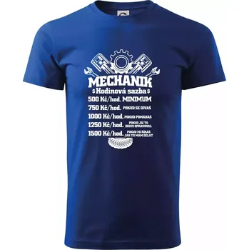 Mechanik - hodinová sazba - Triko extra velké (5-8XL) - 8XL ( Královská modrá )