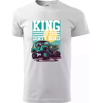 Pánské tričko King of dirty road - Triko extra velké (5-8XL) - 7XL ( Bílá )