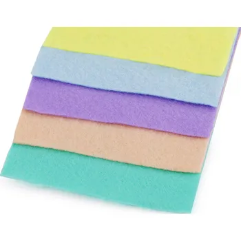 Jehla na filcování Barevná sada dekorativních filců / plstí 10x45 cm mix č. 8 12 sada