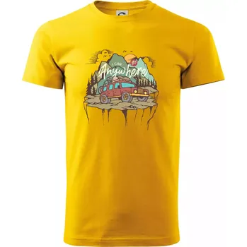 Pánské tričko Adventure car - Triko extra velké (5-8XL) - 6XL ( Žlutá )