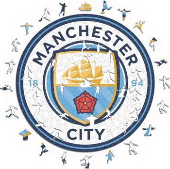 MANCHESTER CITY FC Dřevěné puzzle Manchester City FC, znak klubu, 500 ks