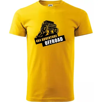 Pánské tričko 4x4 adventure offroad - Triko extra velké (5-8XL) - 7XL ( Žlutá )