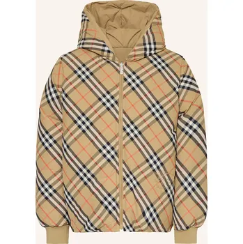 Burberry Dívčí Péřová Bunda, béžová / tmavě modrá / červená, 164