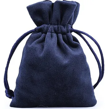 Dárkový pytlík 8x11 cm sametový modrá tmavá 10 ks