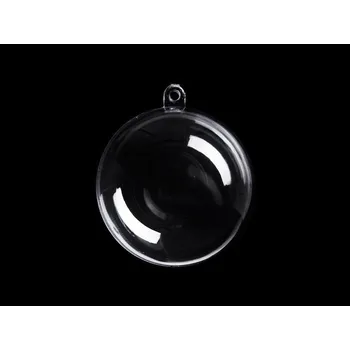 Plastová koule Ø6 cm dvoudílná transparent 12 ks