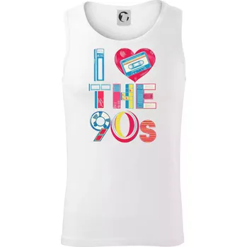 I love 90s - srdce a kazeta - Tílko pánské Core - M ( Bílá )