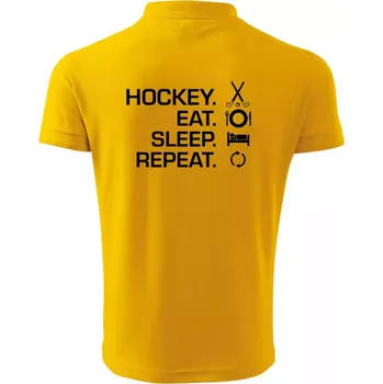 Pánská košile Pozemní hokej eat sleep repeat - Polokošile pánská Pique Polo 203 - XL ( Žlutá )