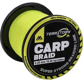 Pletená šňůra Mikado Territory Carp Braid 1200m Fluo Yellow 20