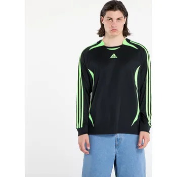 Pánské tričko Tričko adidas Teamgeist Adicolor Long Sleeve Loose T-Shirt Black / Signal Green S