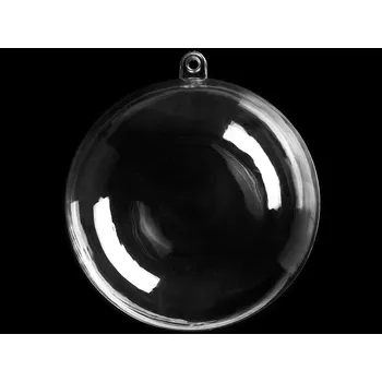 Plastová koule Ø14 cm dvoudílná transparent 6 ks