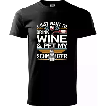 Pánské tričko Miluju knírače a víno - Triko extra velké (5-8XL) - 8XL ( Černá )