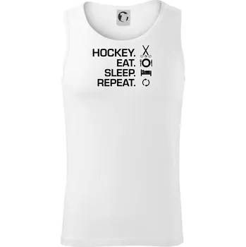 Pozemní hokej eat sleep repeat - Tílko pánské Core - M ( Bílá )