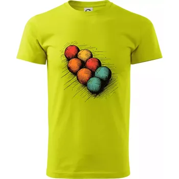Pánské tričko Petanque koule kresba - Klasické pánské triko vyšší gramáže - 3XL ( Limetková )