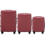 Vínová sada 3 cestovních kufrů Wings PHOENIX PHX01 PHOENIX, Zestaw 3 walizek POLIPROPYLEN (L,M,S) Wings, WINE RED Velikost: Sada kufrů