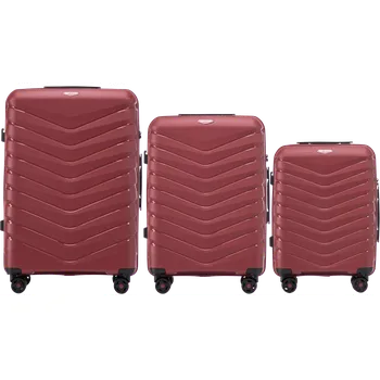 Vínová sada 3 cestovních kufrů Wings PHOENIX PHX01 PHOENIX, Zestaw 3 walizek POLIPROPYLEN (L,M,S) Wings, WINE RED Velikost: Sada kufrů