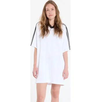 Dámské šaty Šaty adidas Adicolor Football Jacquard Oversize Dress White/ Black XS