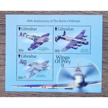 Poštovní známka GIBRALTAR ** aršík Bl 43 vojenská letadla a dravci II, r. 2000