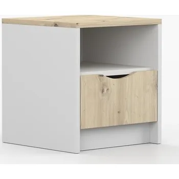Noční stolek Noční stolek 22 Joy I, bílá / dub artisan, 40 x 43 x 41 cm