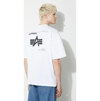 Dámské tričko Bavlněné tričko Alpha Industries Logo BP, M, bílá, 00X