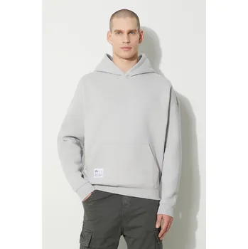 Pánské oblečení Mikina Alpha Industries Logo BP Hoody, XL, šedá, 09X