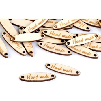 Dřevěná cedulka / ozdoba Handmade 6x27 mm přírodní 10 ks