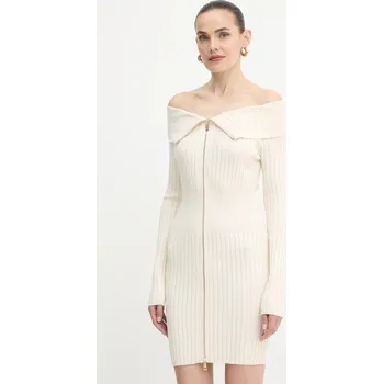 Dámské šaty Šaty Guess KATHRYN béžová barva, mini, přiléhavé, W5YK28 Z30I2 W5YK28.Z30I2 01X, vel. M